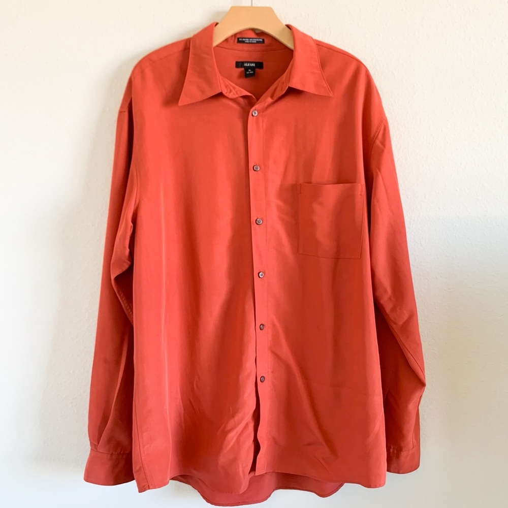 ALFANI Red Button Down Shirt